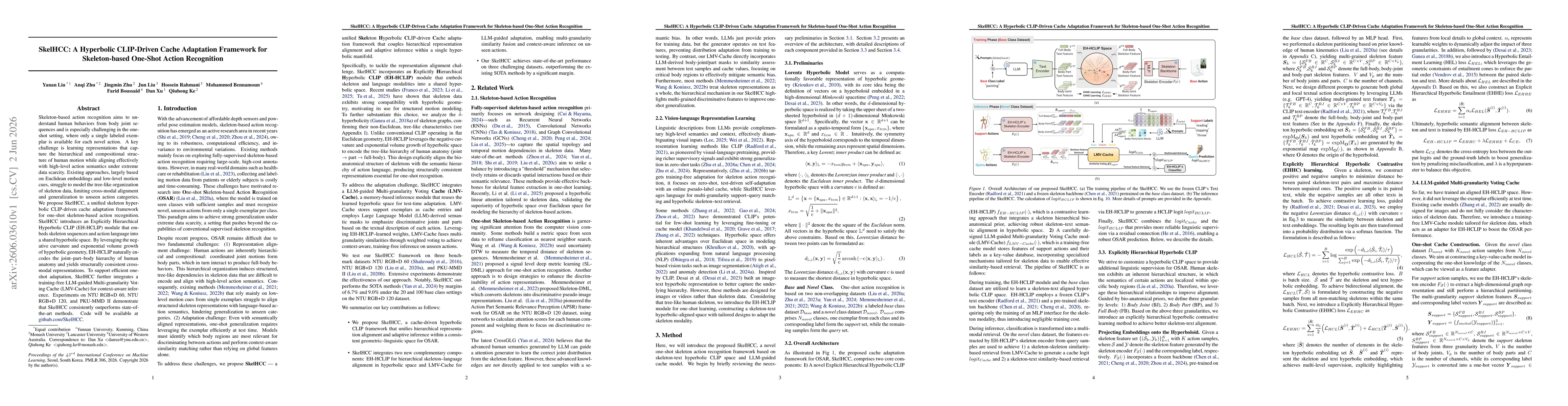 Thumbnail for SkelHCC: A Hyperbolic CLIP-Driven Cache Adaptation Framework for Skeleton-based One-Shot Action Recognition