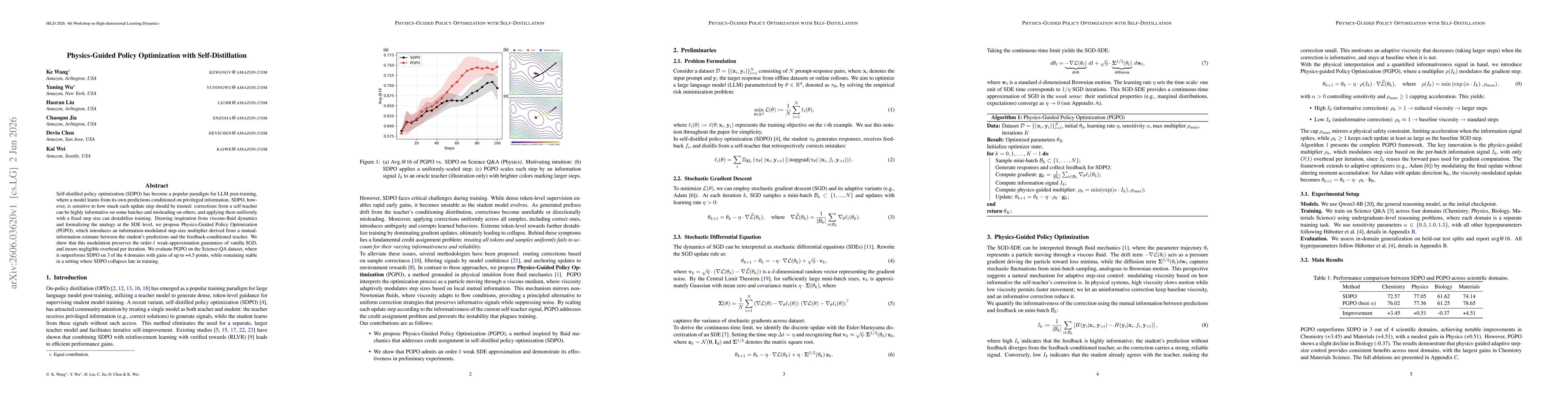 Thumbnail for Physics-Guided Policy Optimization with Self-Distillation