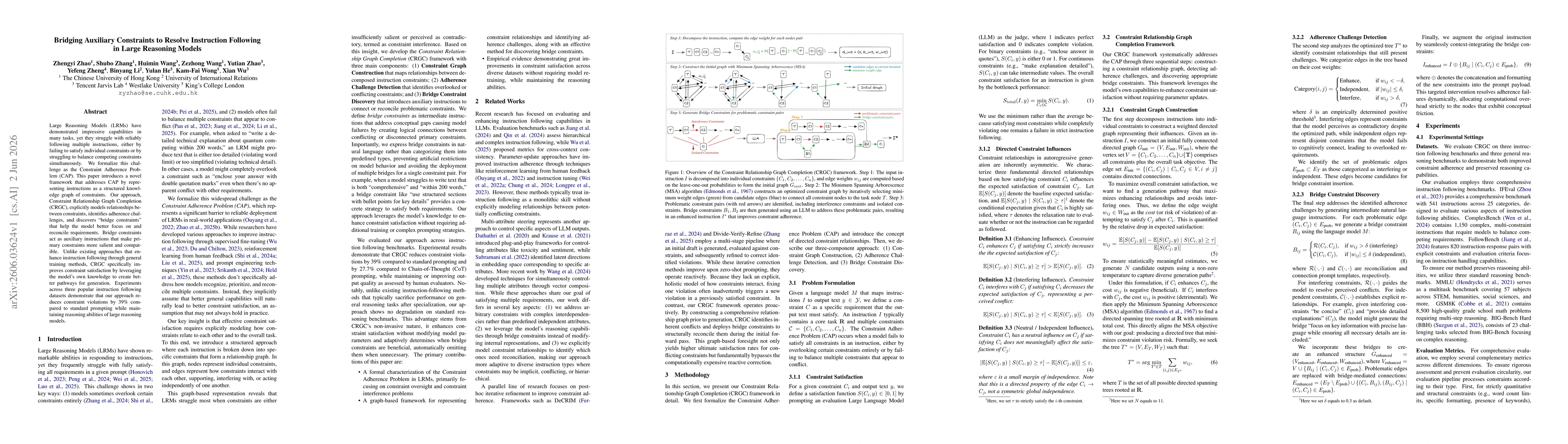 Thumbnail for Bridging Auxiliary Constraints to Resolve Instruction Following in Large Reasoning Models