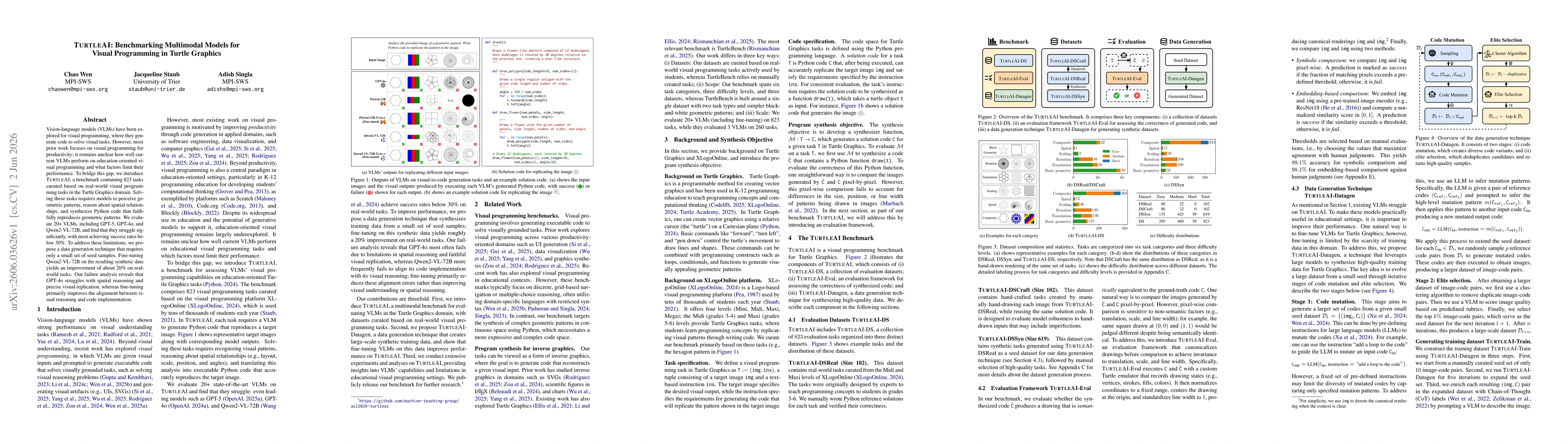 Thumbnail for TurtleAI: Benchmarking Multimodal Models for Visual Programming in Turtle Graphics
