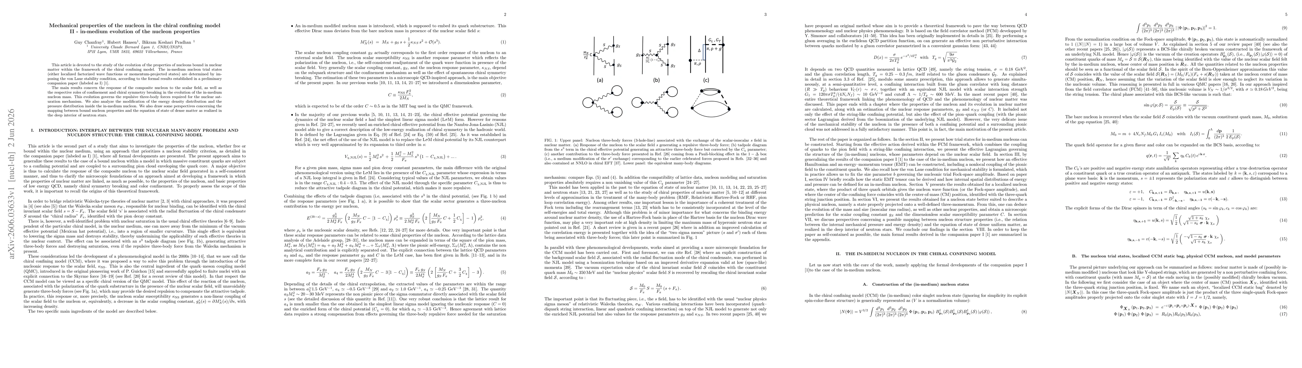 Thumbnail for Mechanical properties of the nucleon in the chiral confining model. II -- in-medium evolution of the nucleon properties