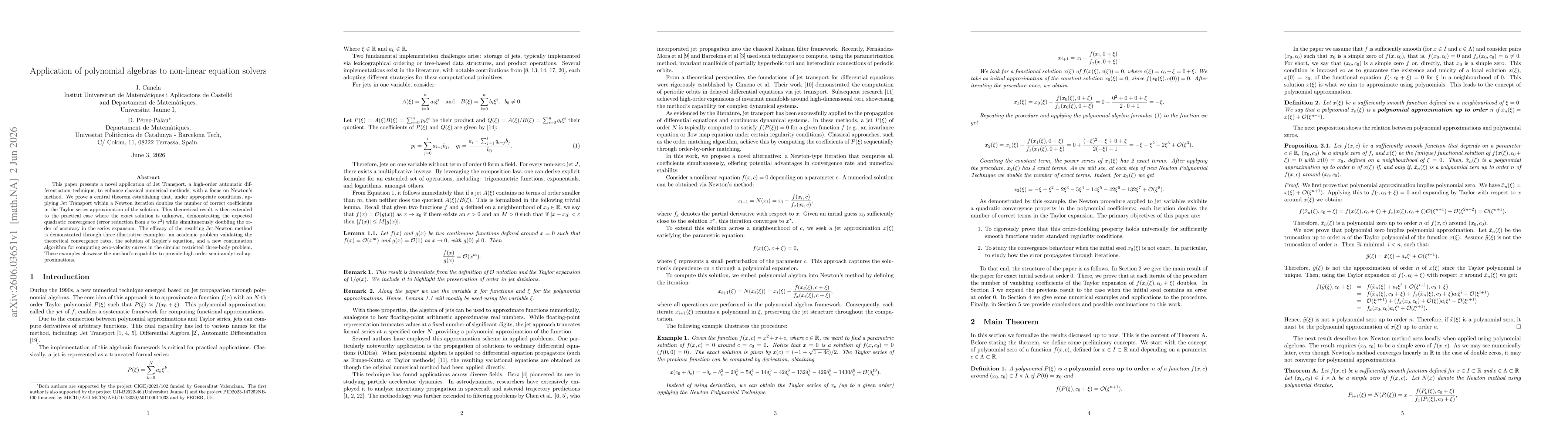 Thumbnail for Application of polynomial algebras to non-linear equation solvers
