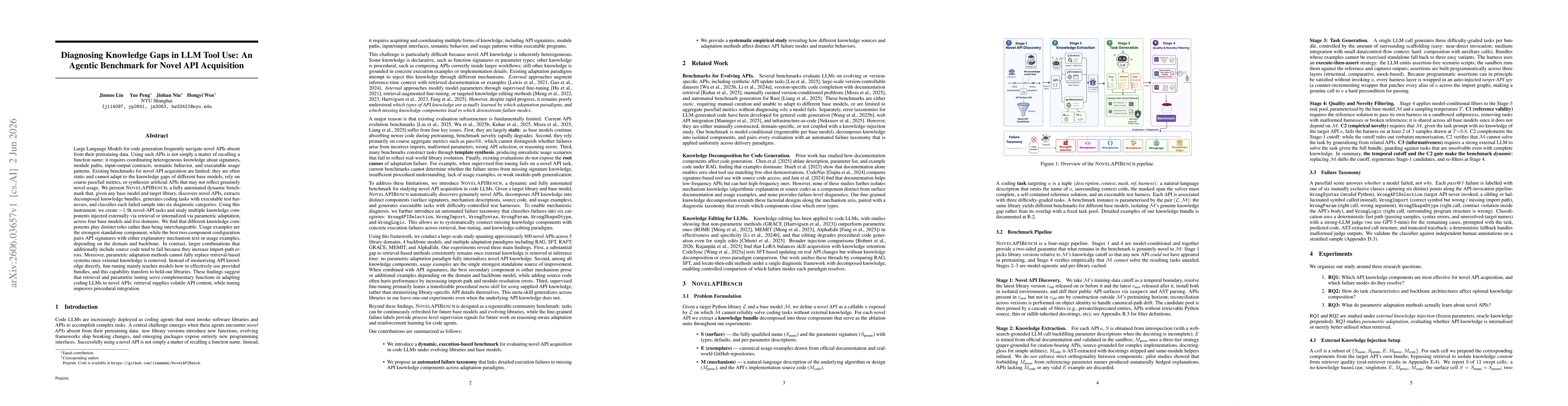 Thumbnail for Diagnosing Knowledge Gaps in LLM Tool Use: An Agentic Benchmark for Novel API Acquisition