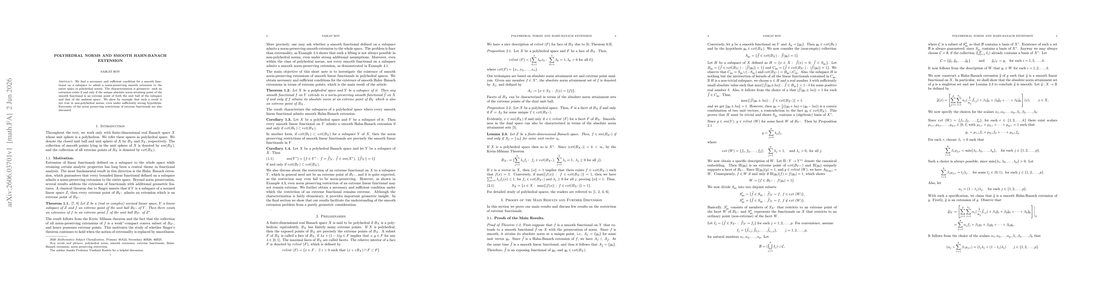 Thumbnail for Polyhedral norms and smooth Hahn-Banach extension