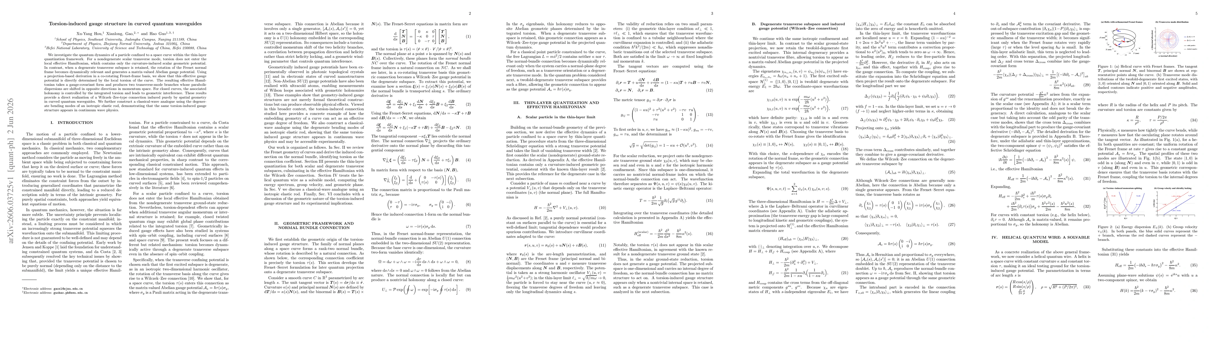Thumbnail for Torsion-induced gauge structure in curved quantum waveguides
