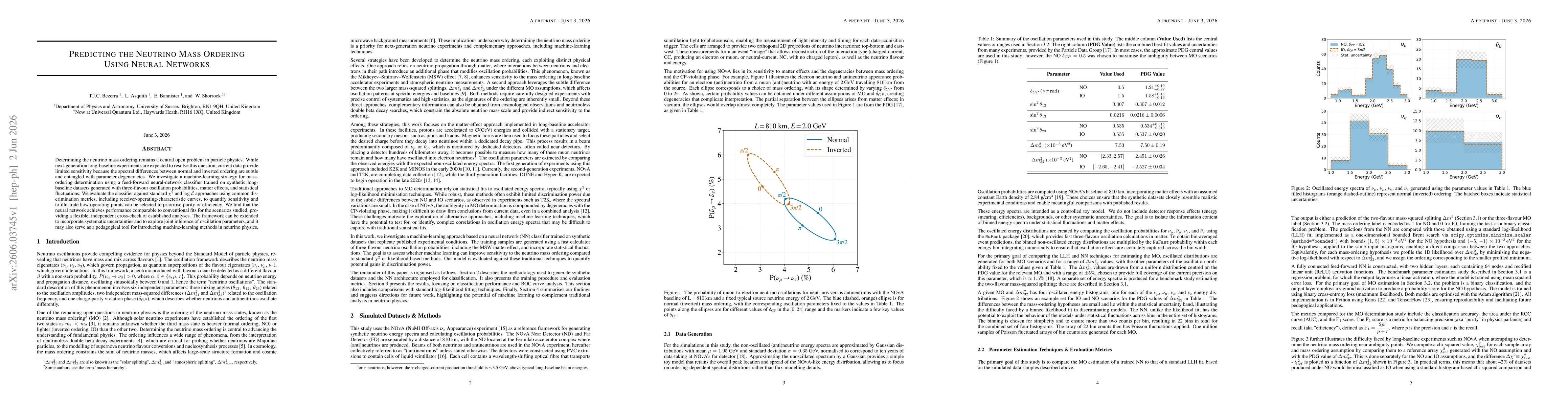 Thumbnail for Predicting the Neutrino Mass Ordering Using Neural Networks