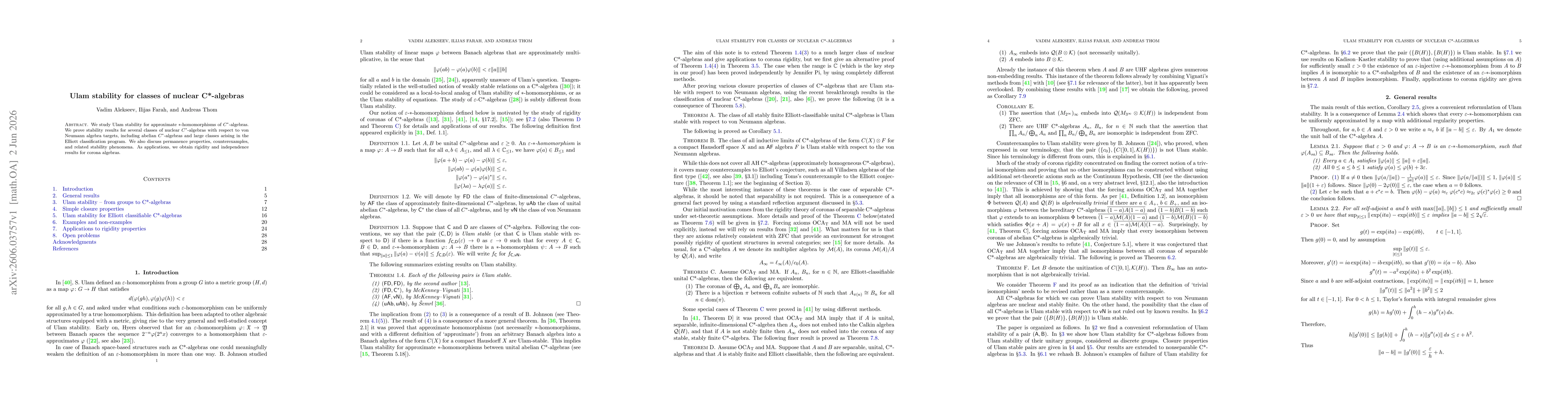 Thumbnail for Ulam stability for classes of nuclear C*-algebras