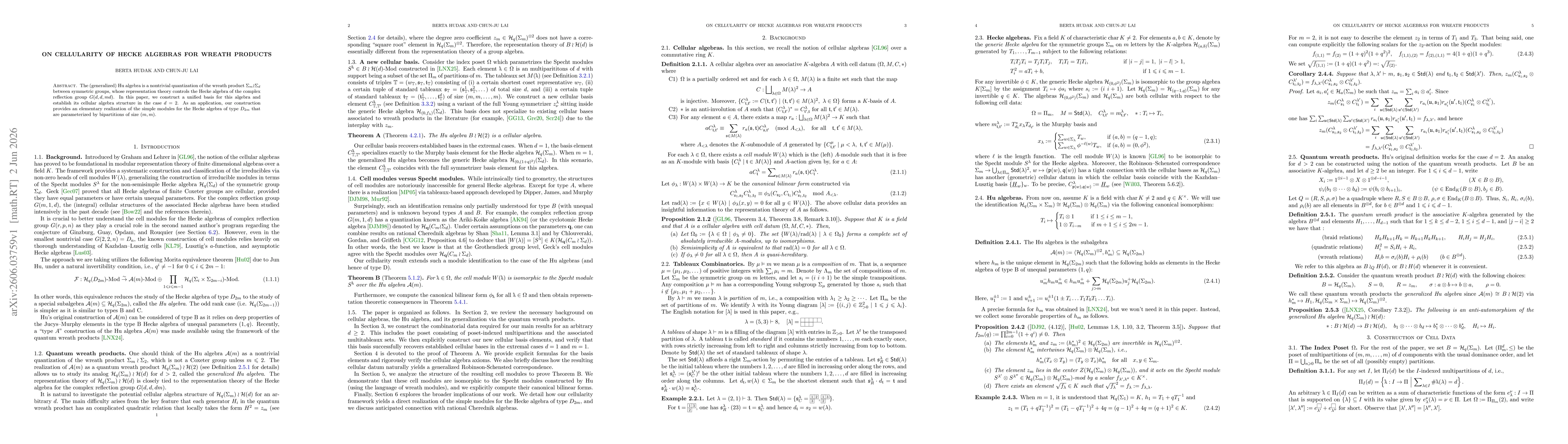 Thumbnail for On Cellularity of Hecke Algebras for Wreath Products