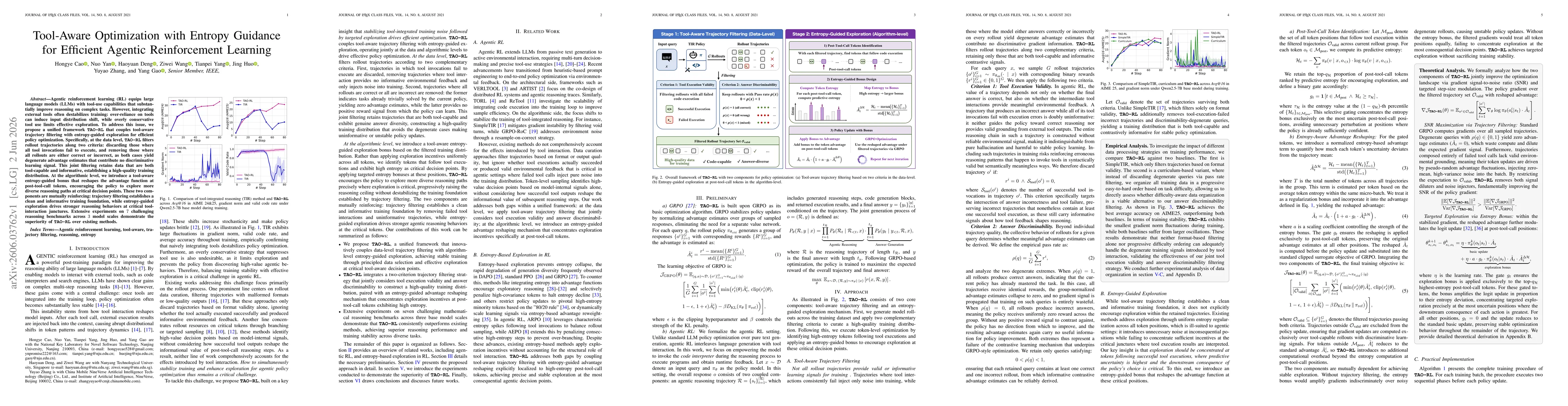 Thumbnail for Tool-Aware Optimization with Entropy Guidance for Efficient Agentic Reinforcement Learning