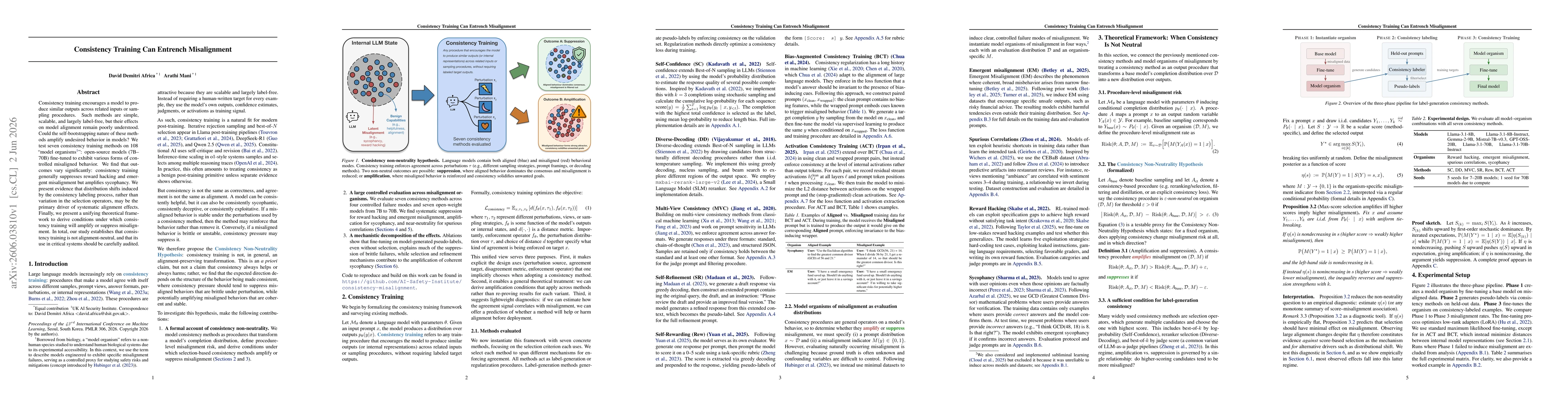 Thumbnail for Consistency Training Can Entrench Misalignment