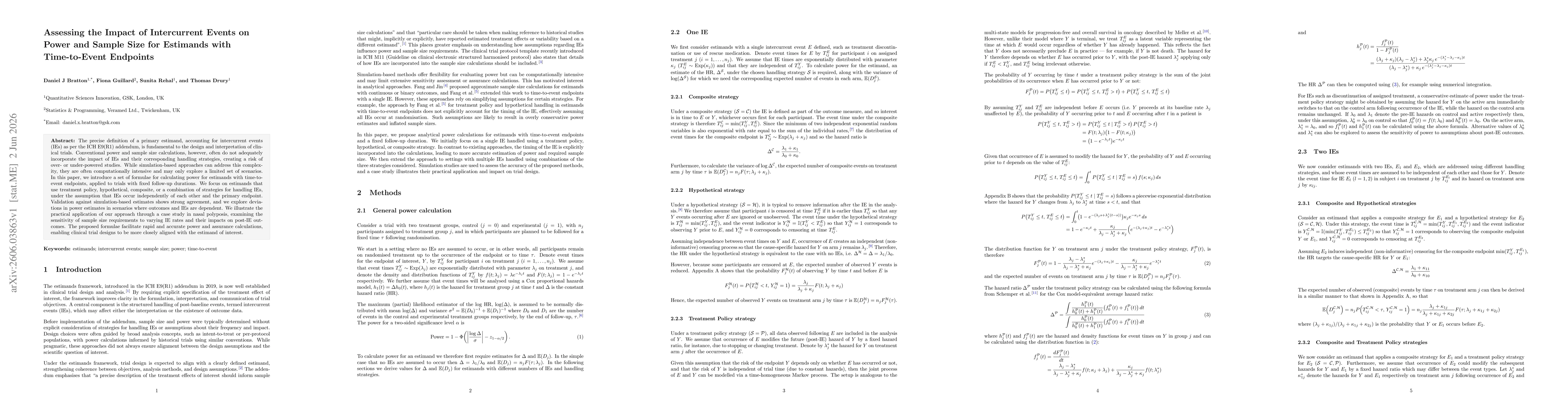 Thumbnail for Assessing the Impact of Intercurrent Events on Power and Sample Size for Estimands with Time-to-Event Endpoints