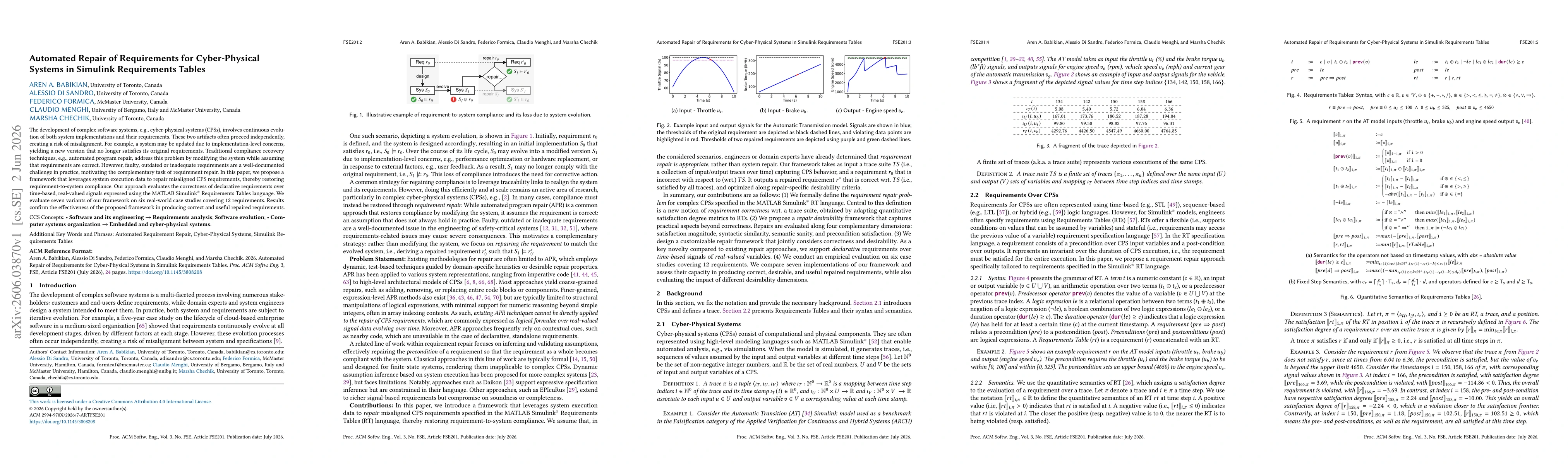 Thumbnail for Automated Repair of Requirements for Cyber-Physical Systems in Simulink Requirements Tables