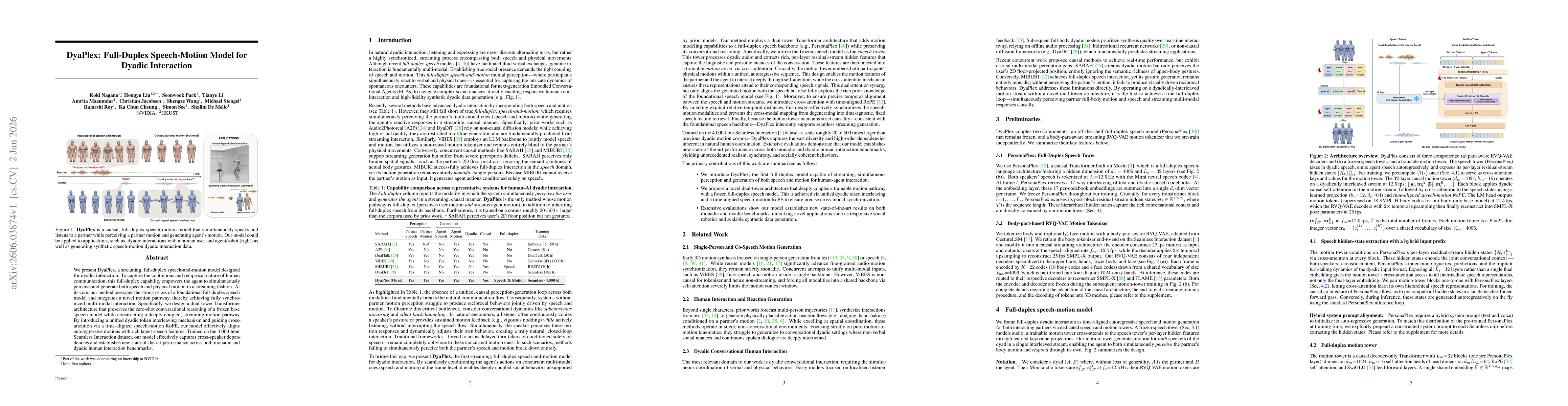 Thumbnail for DyaPlex: Full-Duplex Speech-Motion Model for Dyadic Interaction