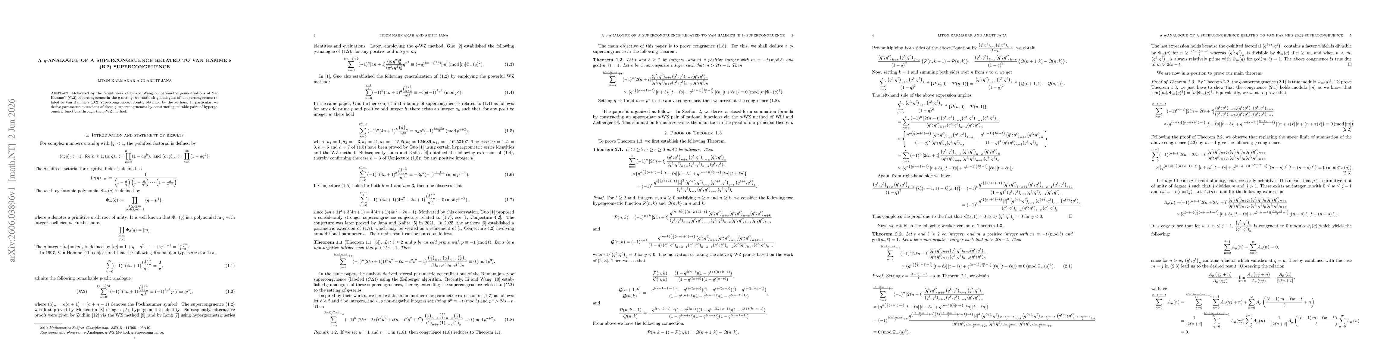 Thumbnail for A $q$-Analogue of a Supercongruence Related to Van Hamme's (B.2) Supercongruence