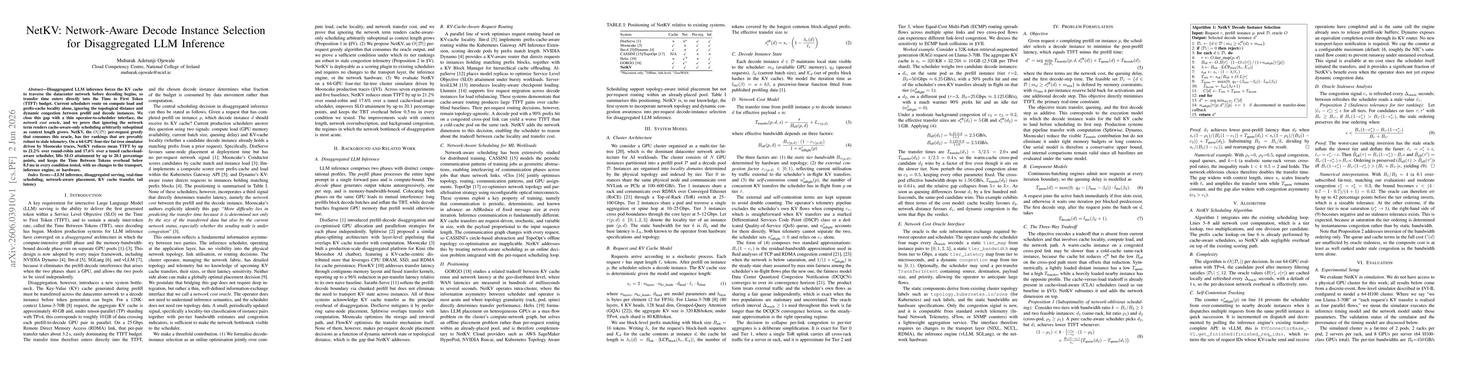 Thumbnail for NetKV: Network-Aware Decode Instance Selection for Disaggregated LLM Inference