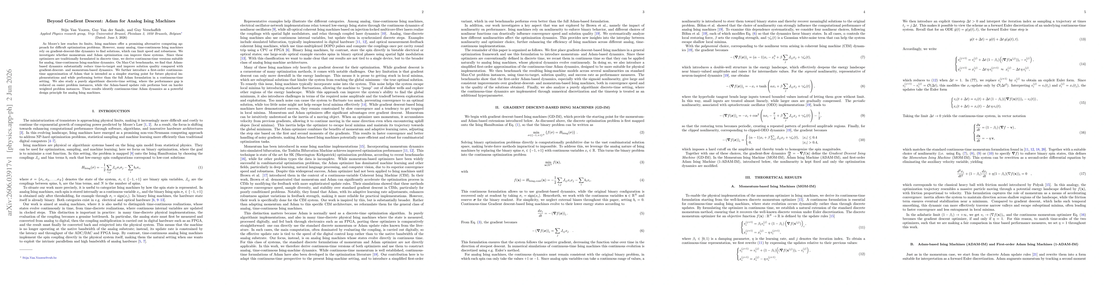 Thumbnail for Beyond Gradient Descent: Adam for Analog Ising Machines