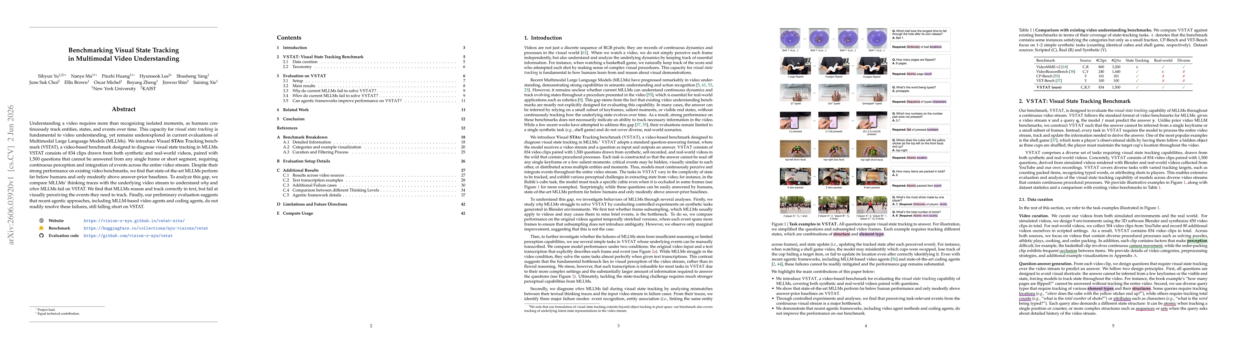 Thumbnail for Benchmarking Visual State Tracking in Multimodal Video Understanding