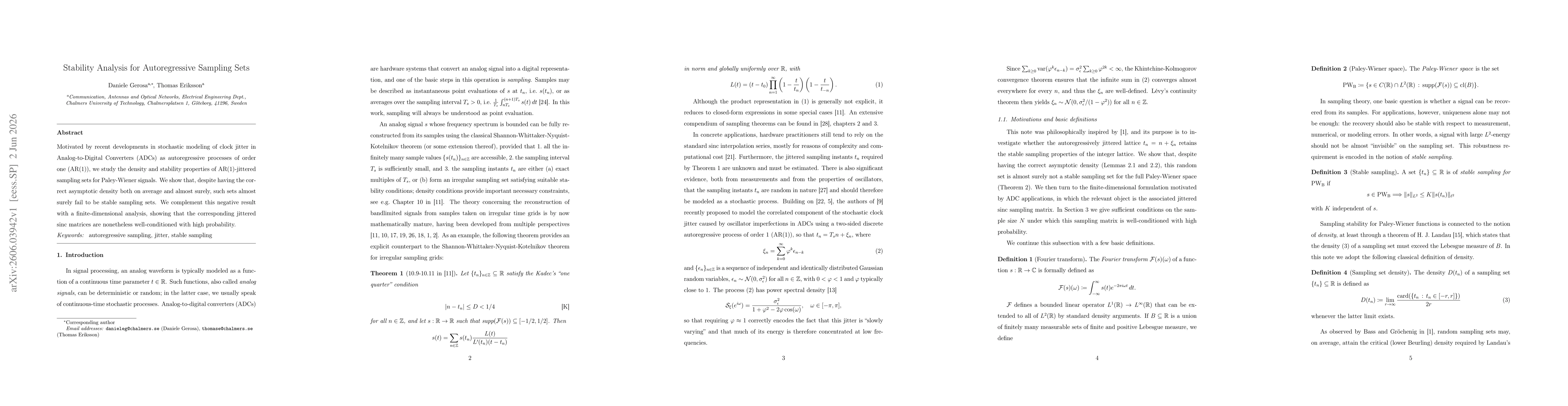 Thumbnail for Stability Analysis for Autoregressive Sampling Sets