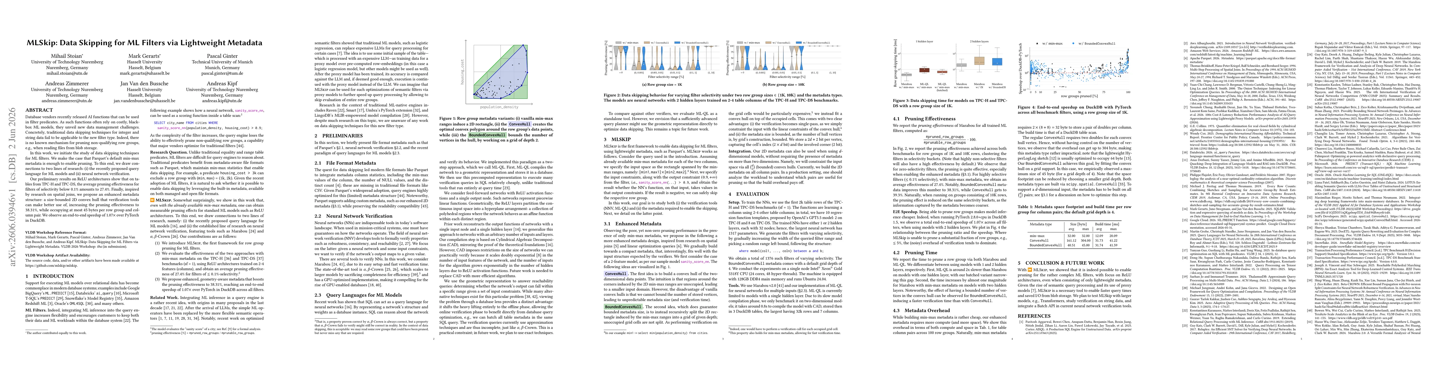 Thumbnail for MLSkip: Data Skipping for ML Filters via Lightweight Metadata