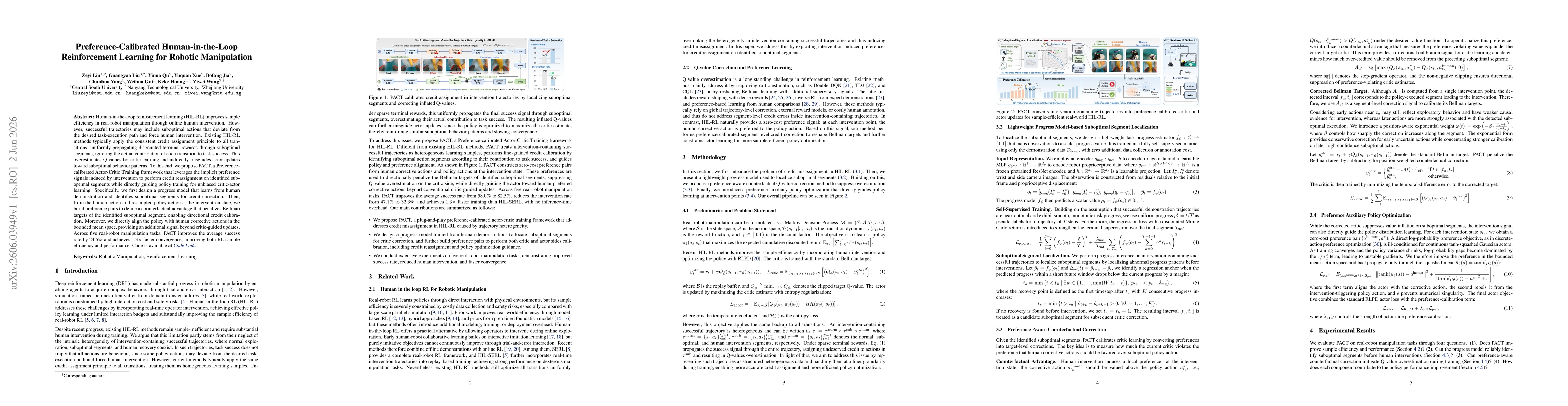Thumbnail for Preference-Calibrated Human-in-the-Loop Reinforcement Learning for Robotic Manipulation