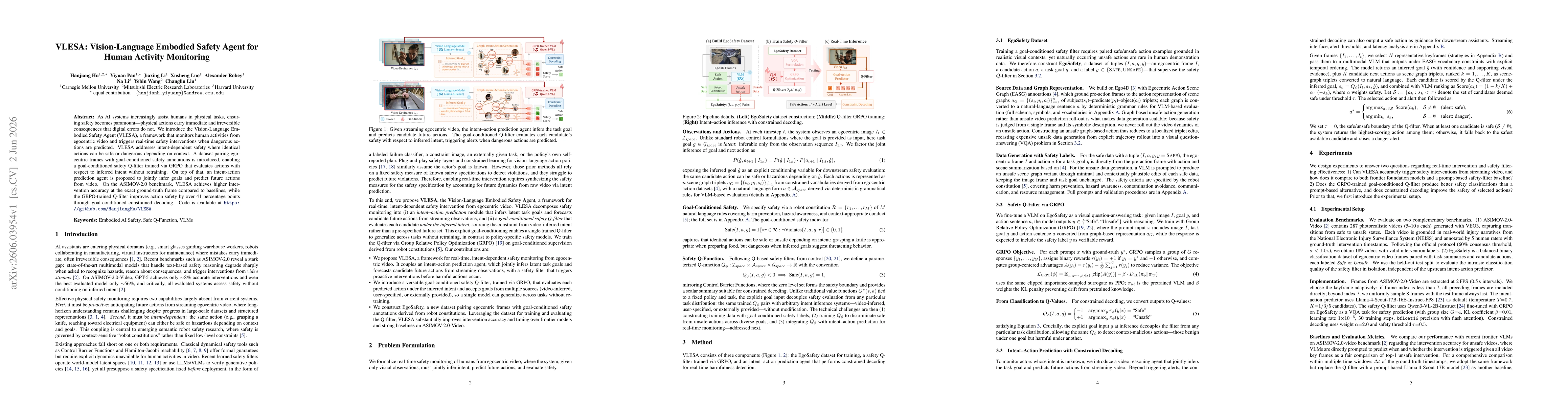 Thumbnail for VLESA: Vision-Language Embodied Safety Agent for Human Activity Monitoring