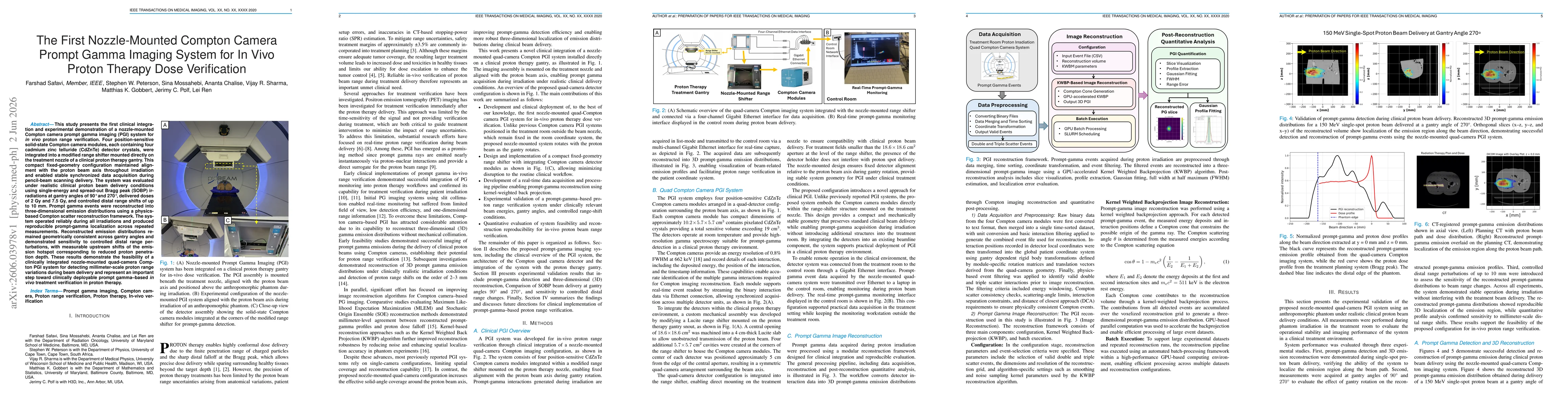 Thumbnail for The First Nozzle-Mounted Compton Camera Prompt Gamma Imaging System for In Vivo Proton Therapy Dose Verification