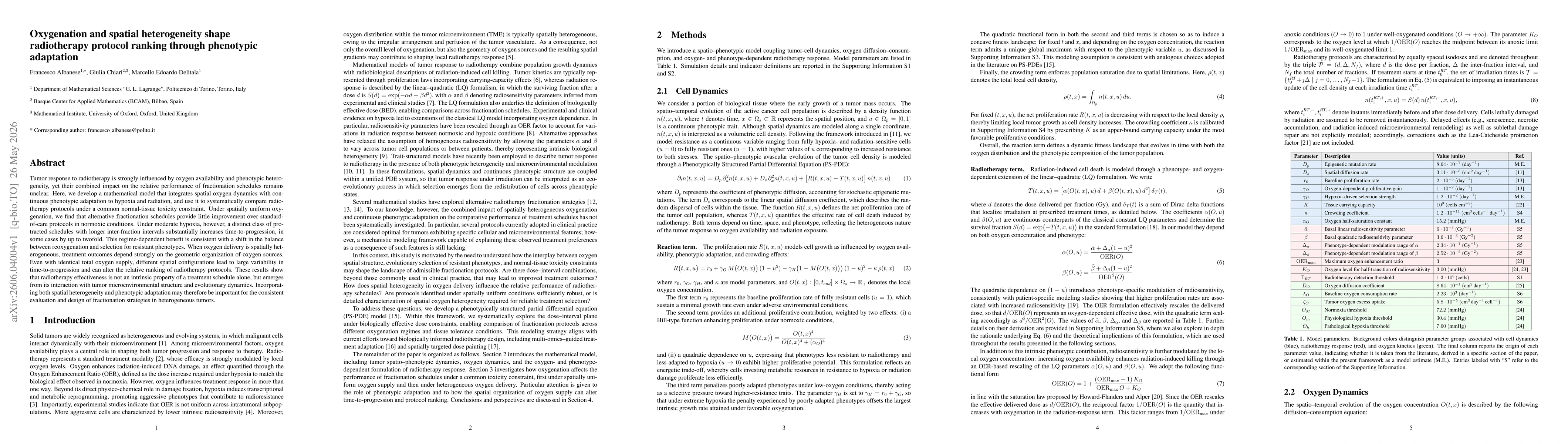 Thumbnail for Oxygenation and spatial heterogeneity shape radiotherapy protocol ranking through phenotypic adaptation