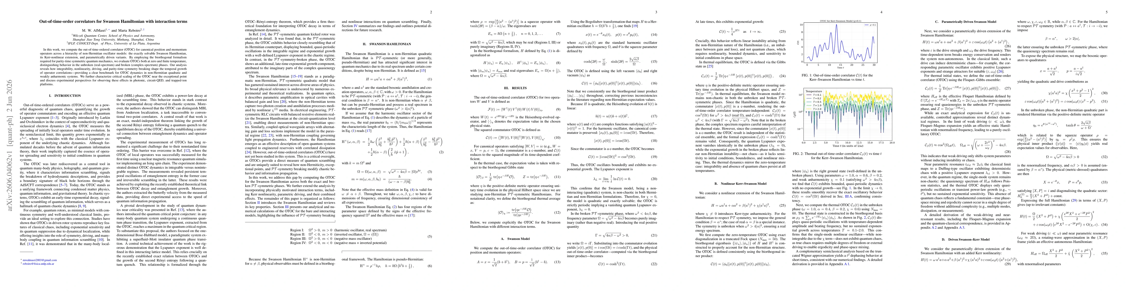 Thumbnail for Out-of-time-order correlators for Swanson Hamiltonian with interaction terms