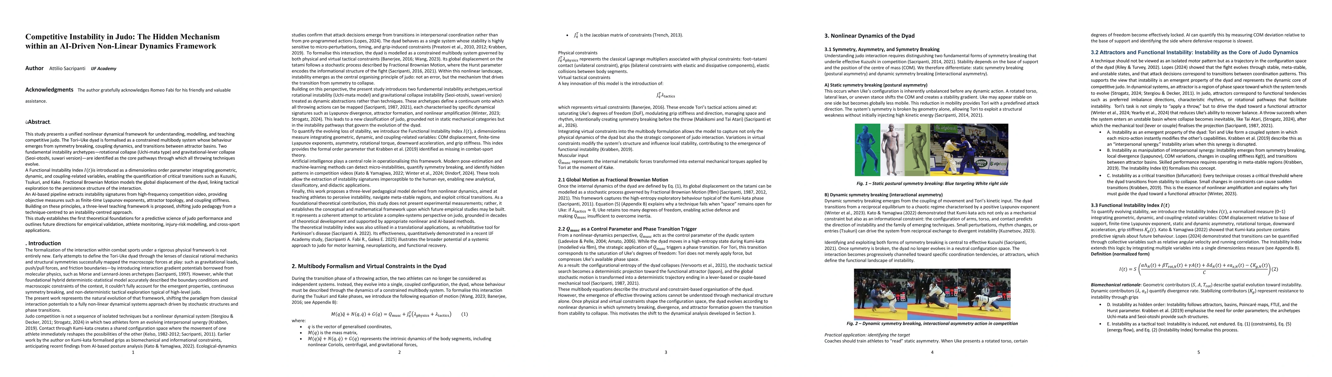 Thumbnail for Competitive Instability in Judo: The Hidden Mechanism within an AI-Driven Non-Linear Dynamics Framework