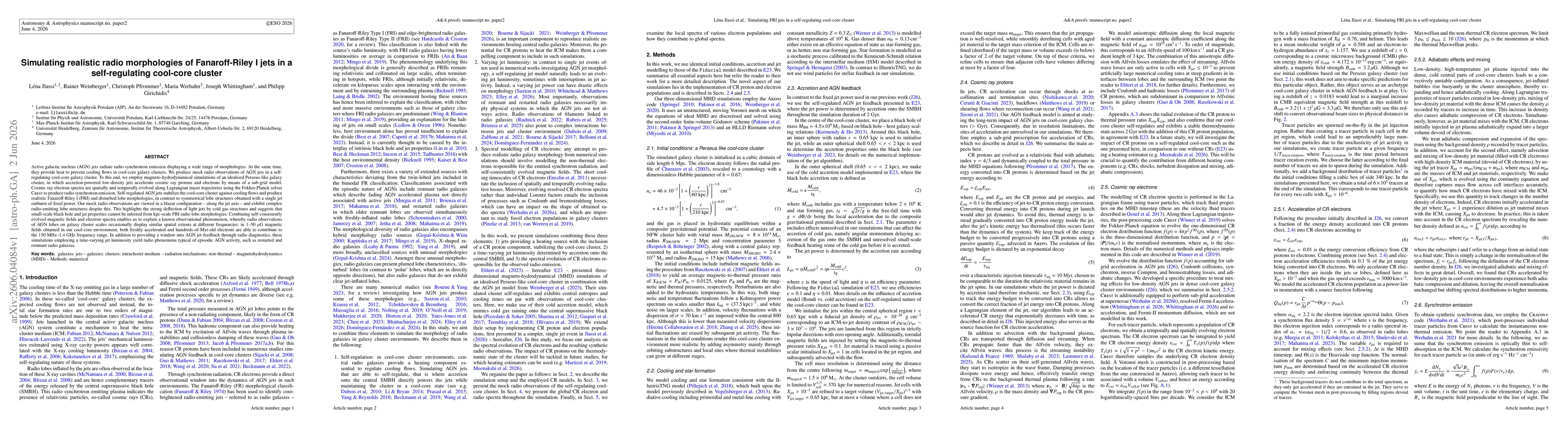 Thumbnail for Simulating realistic radio morphologies of Fanaroff-Riley I jets in a self-regulating cool-core cluster