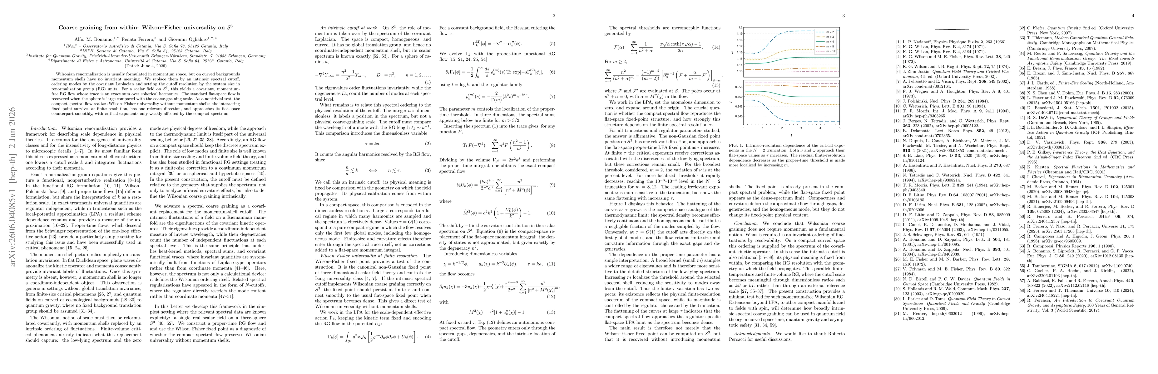 Thumbnail for Coarse graining from within: Wilson-Fisher universality on $S^3$
