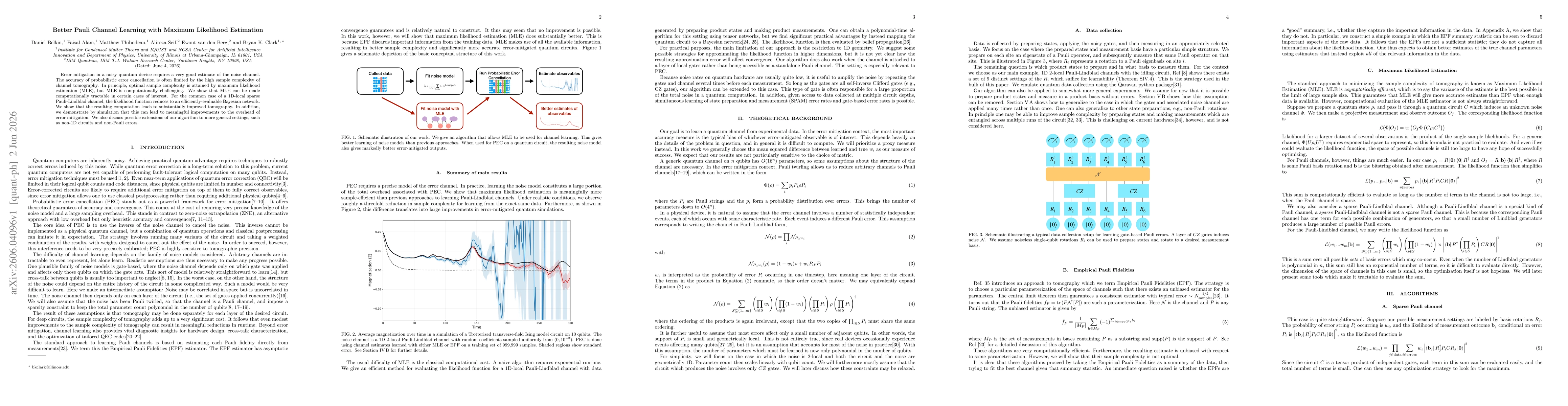 Thumbnail for Better Pauli Channel Learning with Maximum Likelihood Estimation