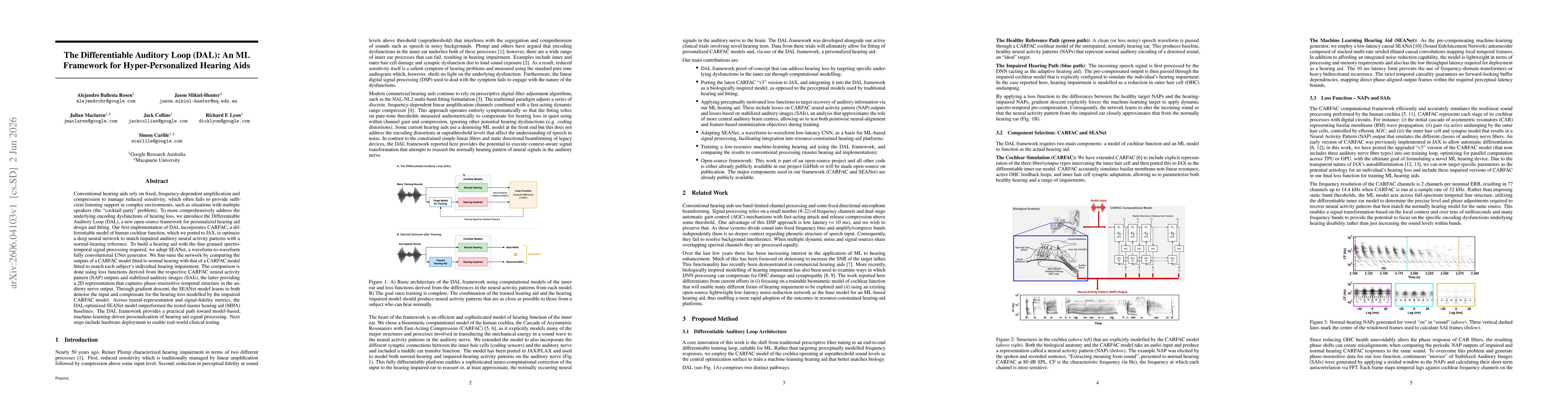 Thumbnail for The Differentiable Auditory Loop (DAL): An ML Framework for Hyper-Personalized Hearing Aids