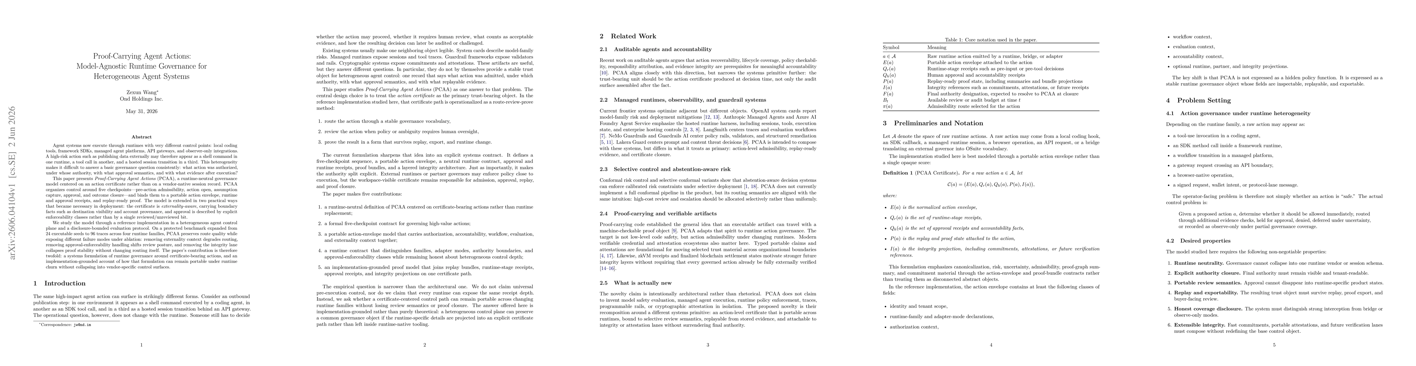 Thumbnail for Proof-Carrying Agent Actions: Model-Agnostic Runtime Governance for Heterogeneous Agent Systems