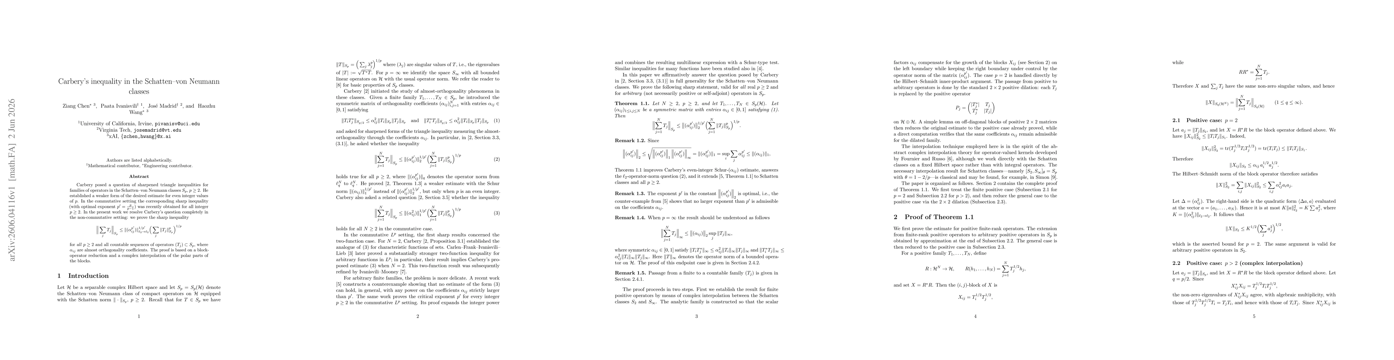 Thumbnail for Carbery's inequality in the Schatten--von Neumann classes