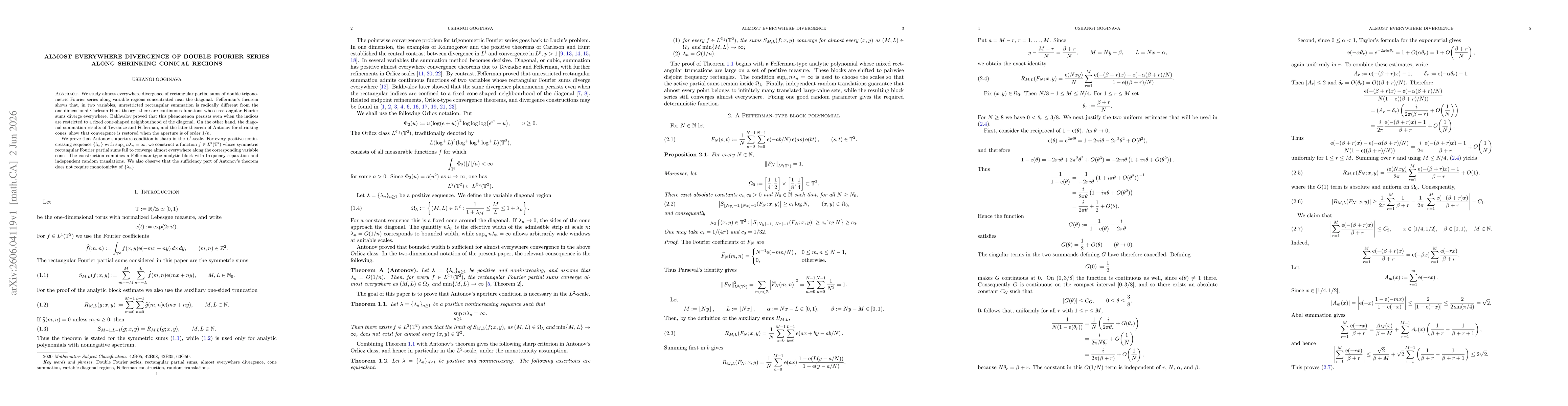 Thumbnail for Almost everywhere divergence of double Fourier series along shrinking conical regions