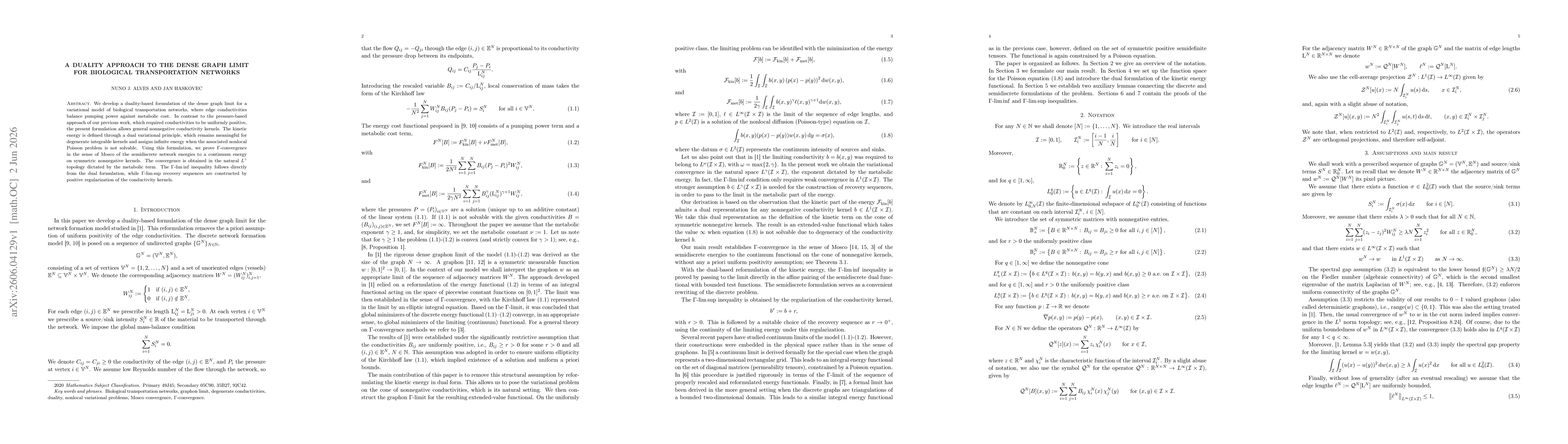 Thumbnail for A duality approach to the dense graph limit for biological transportation networks