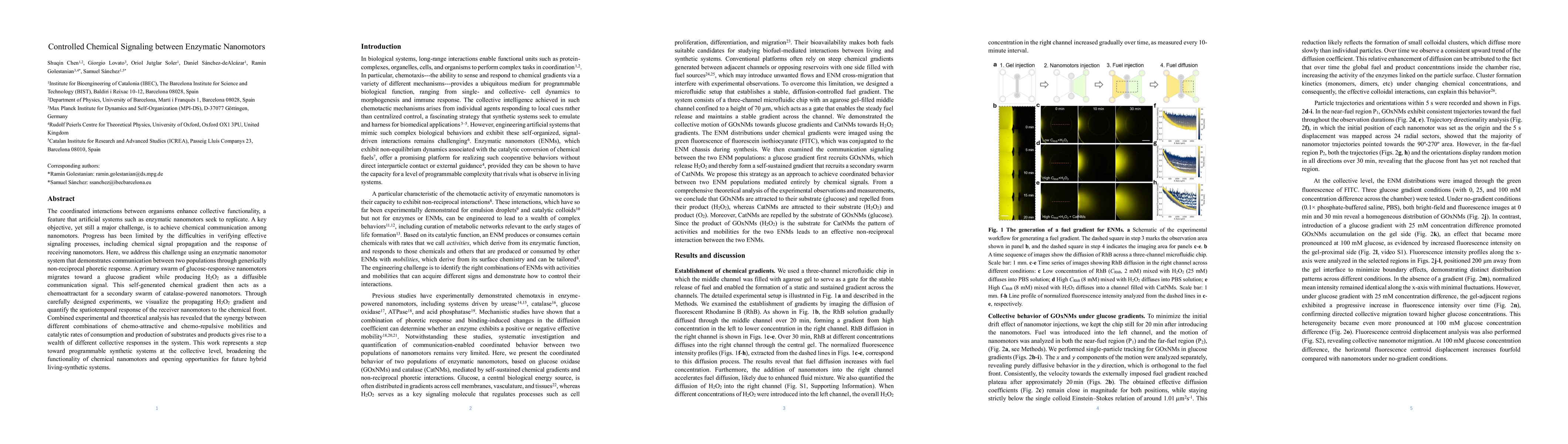 Thumbnail for Controlled Chemical Signaling between Enzymatic Nanomotors