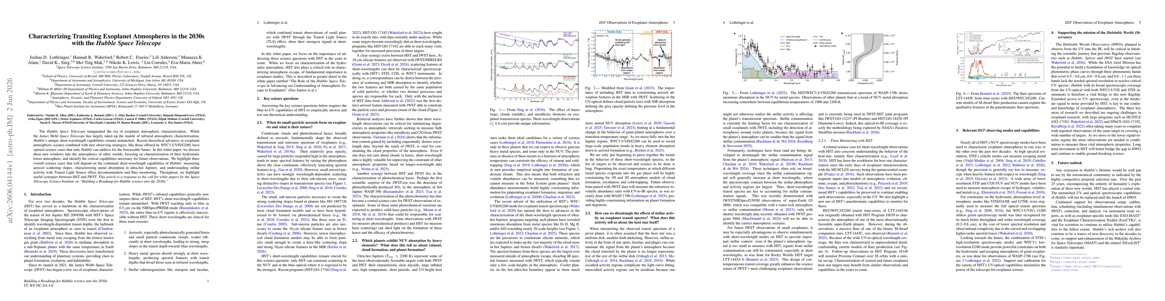 Thumbnail for Characterizing Transiting Exoplanet Atmospheres in the 2030s with the Hubble Space Telescope