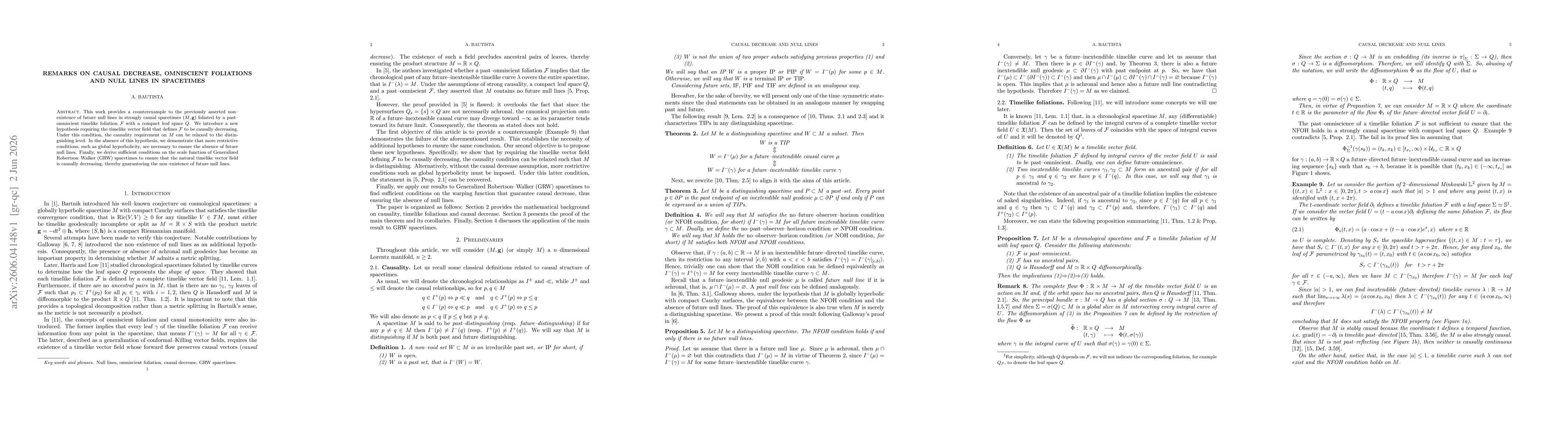 Thumbnail for Remarks on causal decrease, omniscient foliations and null lines in spacetimes