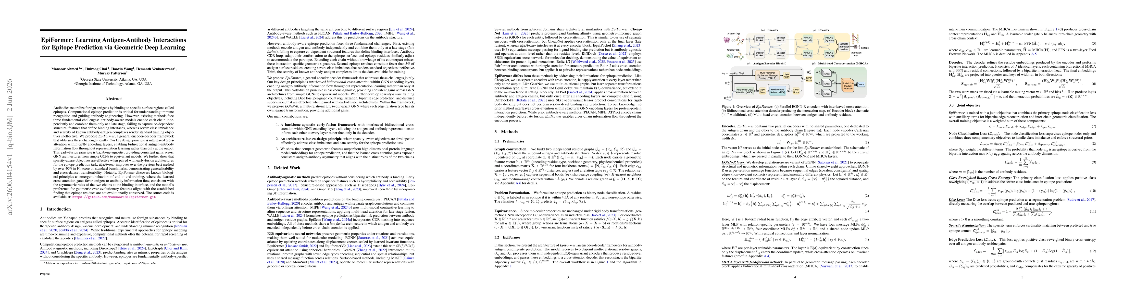 Thumbnail for EpiFormer: Learning Antigen-Antibody Interactions for Epitope Prediction via Geometric Deep Learning