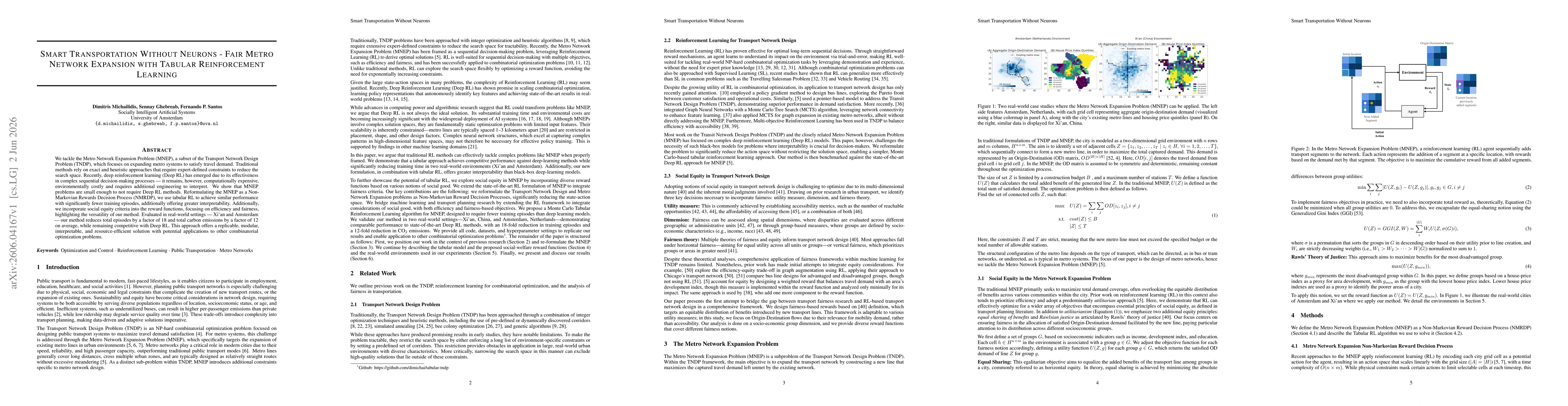 Thumbnail for Smart Transportation Without Neurons -- Fair Metro Network Expansion with Tabular Reinforcement Learning
