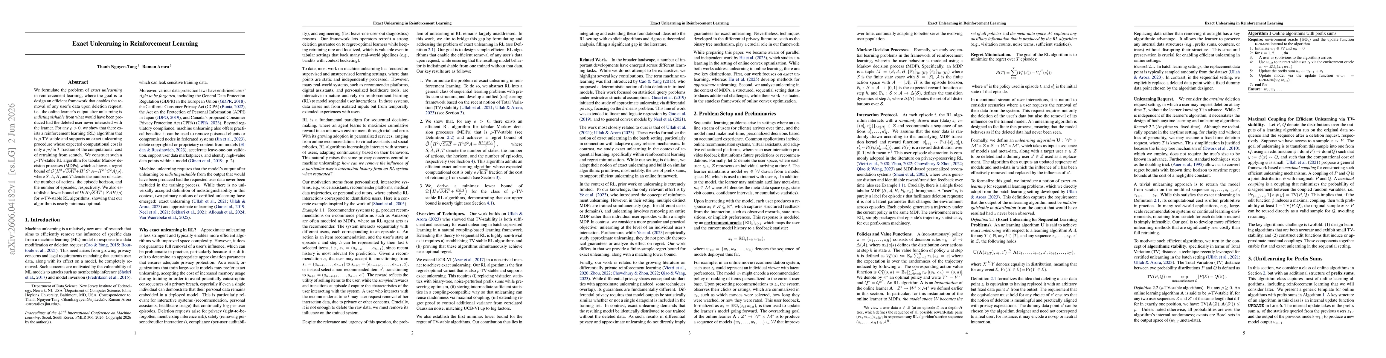 Thumbnail for Exact Unlearning in Reinforcement Learning