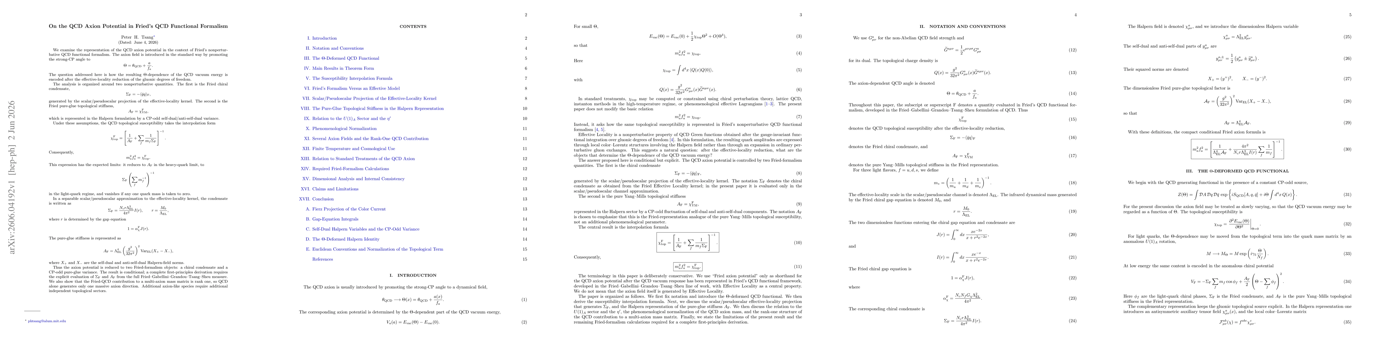 Thumbnail for On the QCD Axion Potential in Fried's QCD Functional Formalism