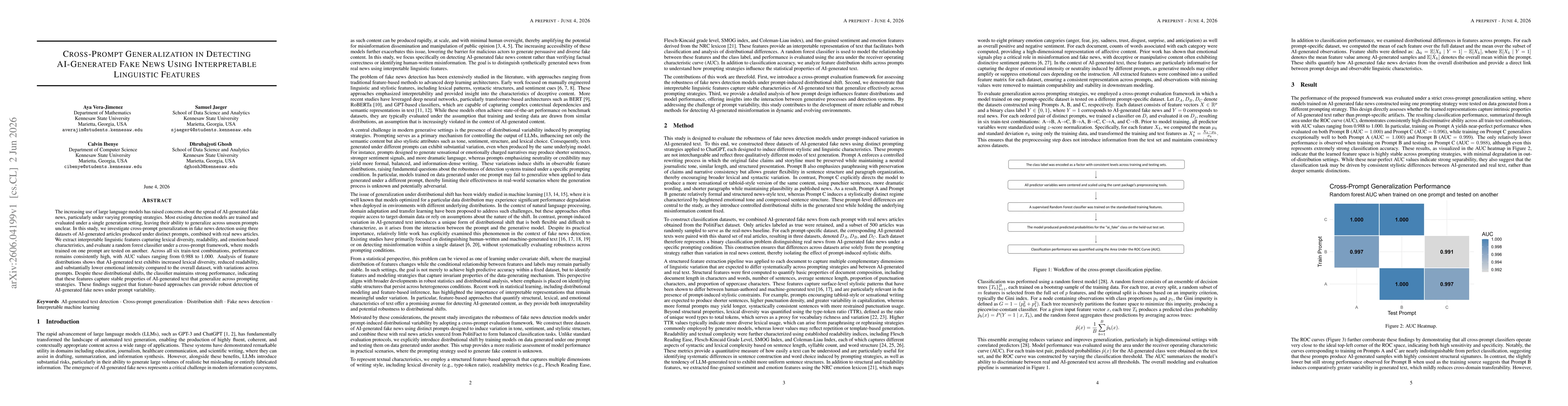 Thumbnail for Cross-Prompt Generalization in Detecting AI-Generated Fake News Using Interpretable Linguistic Features