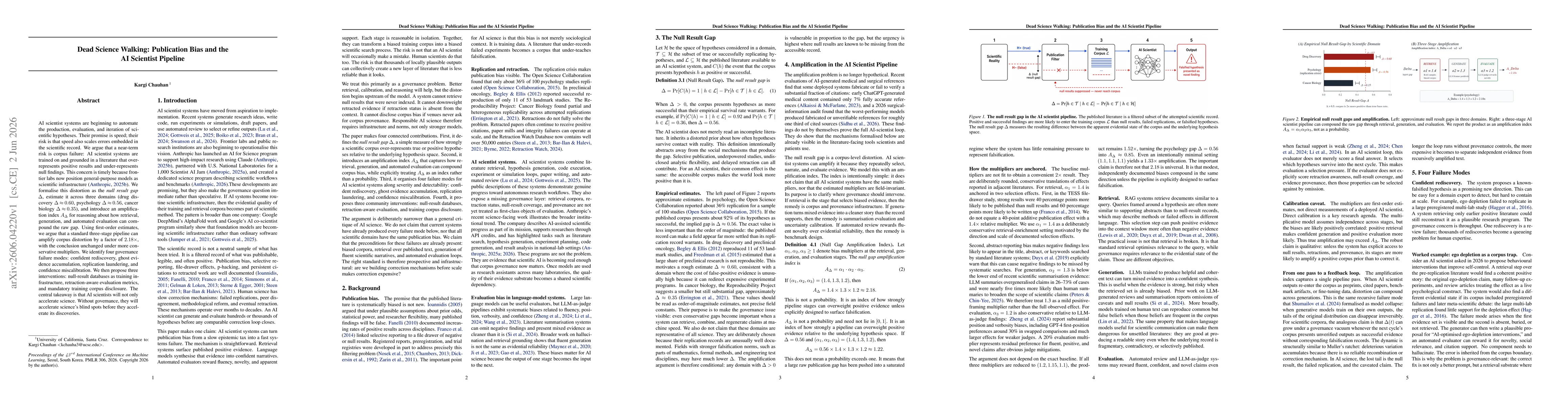 Thumbnail for Dead Science Walking: Publication Bias and the AI Scientist Pipeline