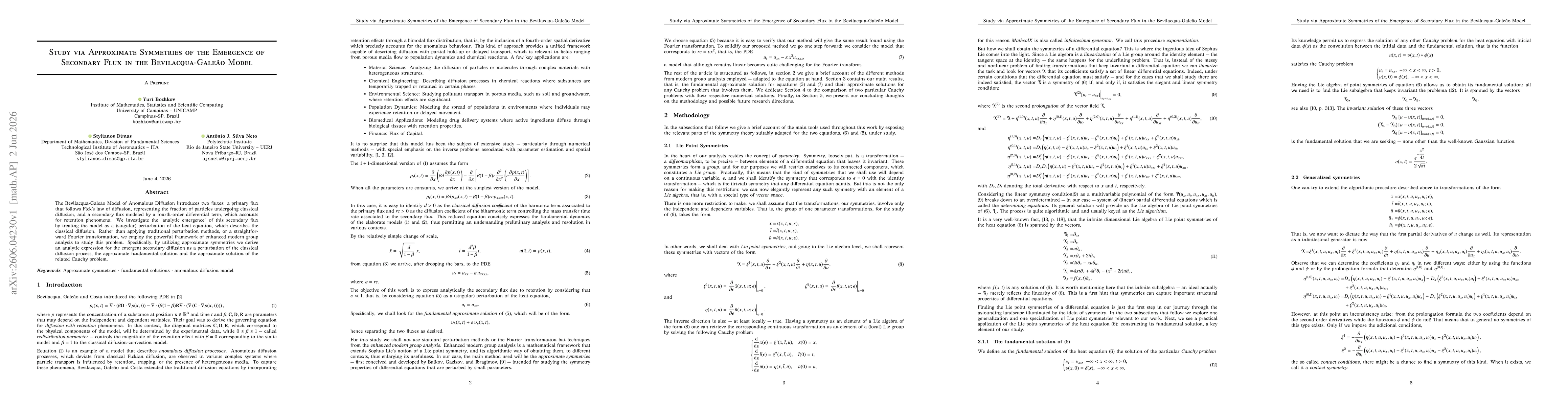 Thumbnail for Study via Approximate Symmetries of the Emergence of Secondary Flux in the Bevilacqua-Galeão Model