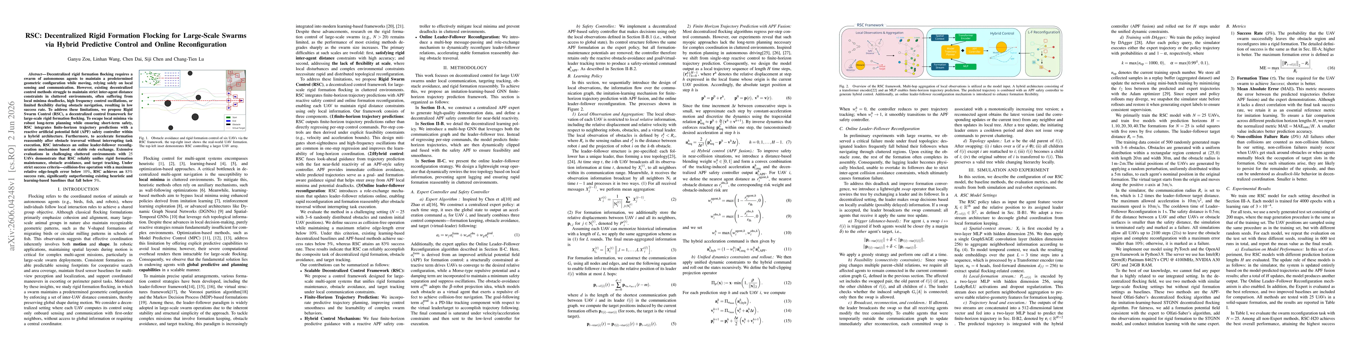 Thumbnail for RSC: Decentralized Rigid Formation Flocking for Large-Scale Swarms via Hybrid Predictive Control and Online Reconfiguration