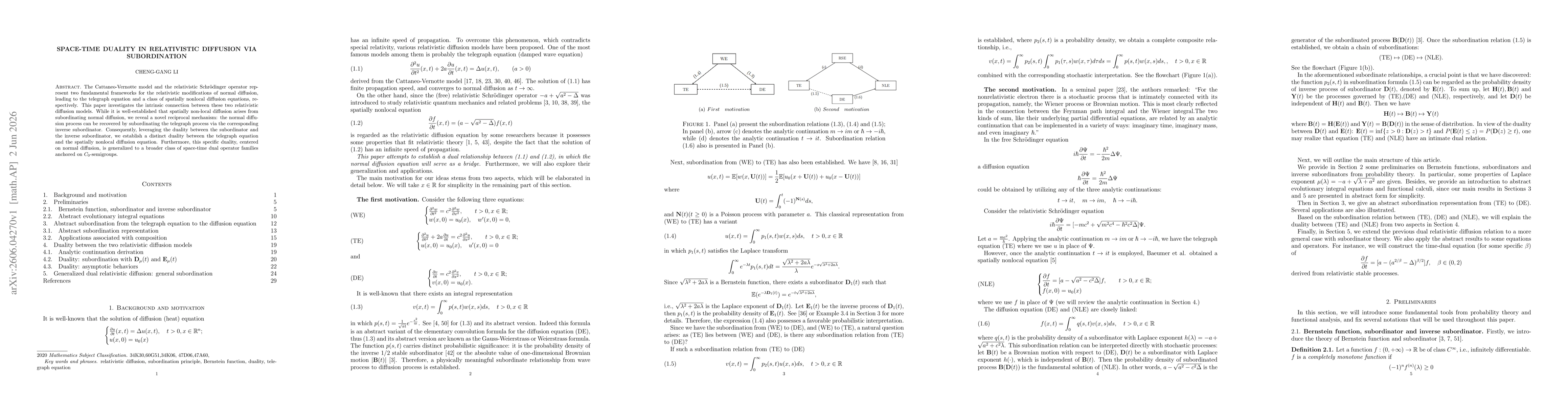 Thumbnail for Space-Time Duality in Relativistic Diffusion via Subordination