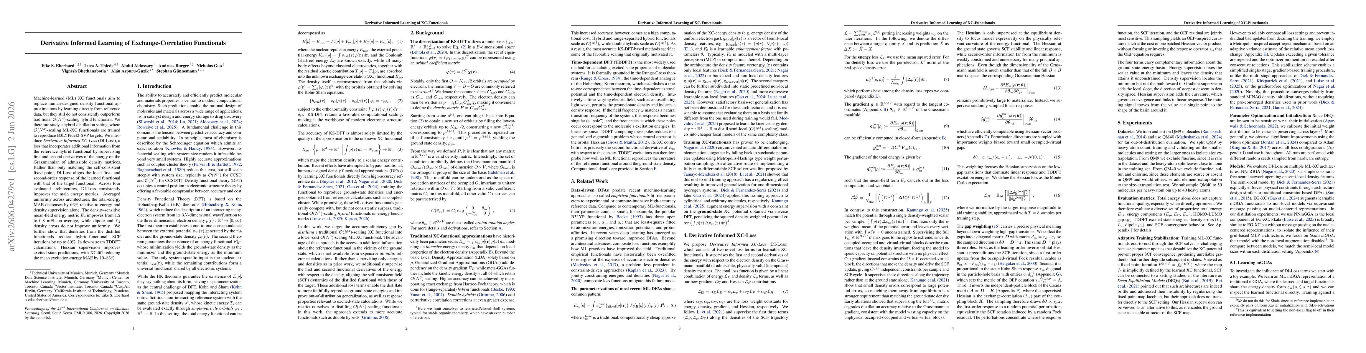 Thumbnail for Derivative Informed Learning of Exchange-Correlation Functionals